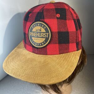 Pinehurst Brewing Hat Red Buffalo Plaid Snapback Pukka Golf